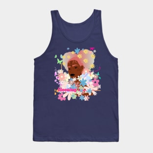 Blooming Floral Beauty: Whimsical Girl Surrounded by Flowers Tank Top